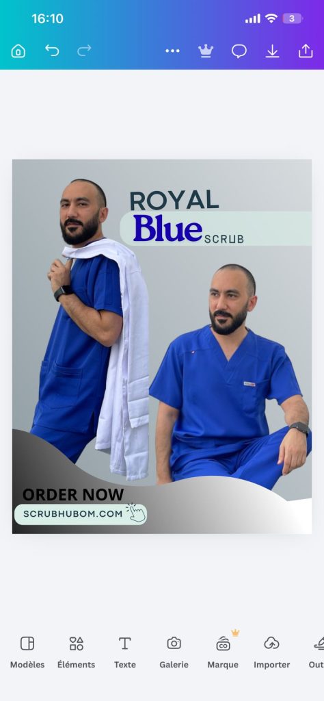 Scrub Hub Well mark collection/Super stretchable Men’s scrub
